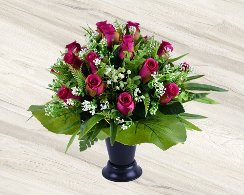 Cône de rose bouton, eucalyptus, bambou, gypsophile